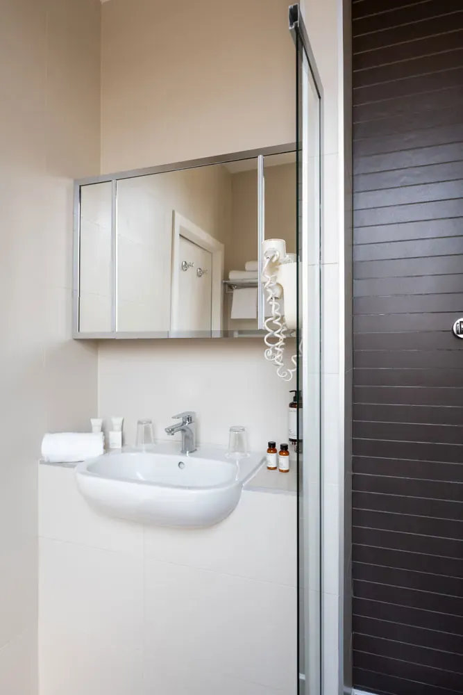Single room bathroom with shower
